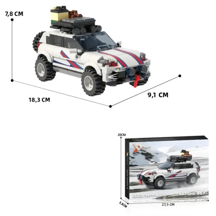 Bloques De Construcción De Vehículo De Off-Road Para Ciudad 406PCS Juguete Educativo DIY Para Niños Modelo De Carrera Regalos De Fiestas Y Navidad - 1