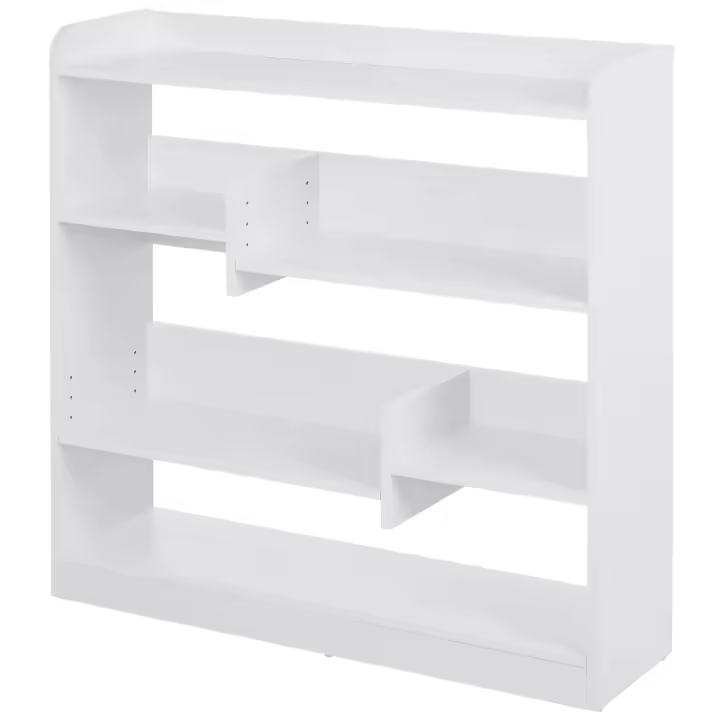 HOMCOM Estantería de almacenamiento con estantería de 90 x 24 x 91 cm, 4 niveles, 3 paneles traseros, tablero de partículas blanco - 1