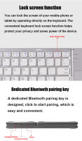 Teclado Inalámbrico Plegable Con Touchpad Bluetooth Para Windows Android IOS Teléfono Mini Teclado Multifuncional Con Botón Estándar De 63 Teclas Para Laptop Y Tablet - details 3