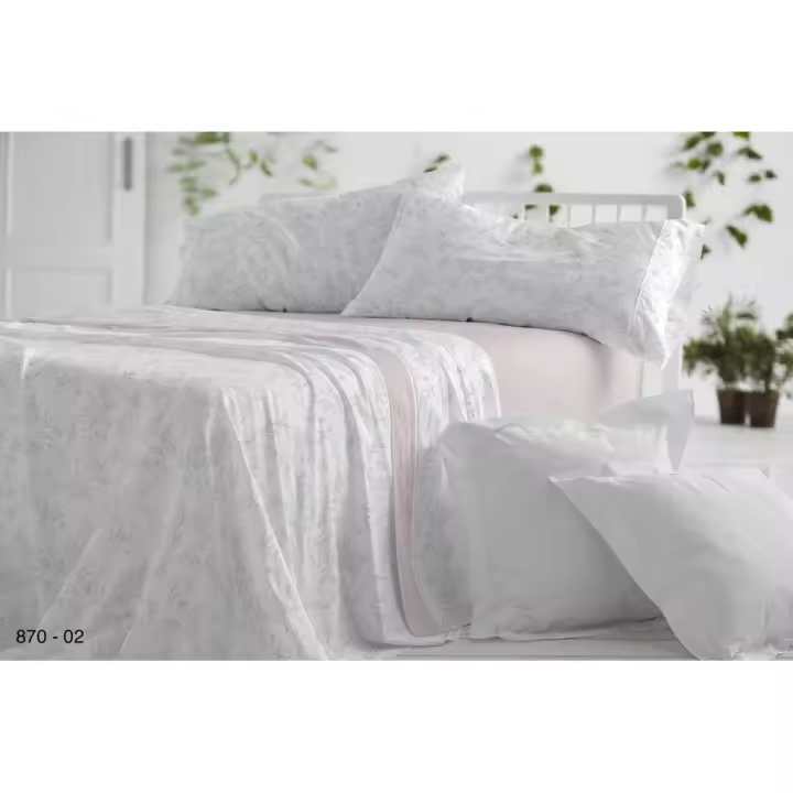 Juego de Sábanas de 3 piezas Tela Dorvel 870 Nude, 50% Algodón, 50% Poliéster, Burrito Blanco - 1