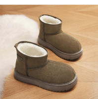 Botas De Nieve Casuales Para Hombres Y Mujeres Con Plush Interior Botas Altas De Lana Suave Cierre Slip-on Estilo Clásico Para El Hogar - details 7