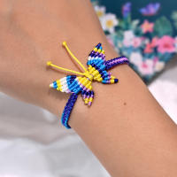 Pulsera Tejida a Mano Con Mariposa Para Niñas Juego De Colores Gradiente Joyería Moda Encantadora Con Diseño Geométrico - details 0