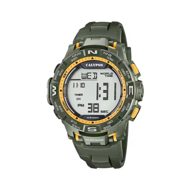 Reloj Calypso K5816/2 para hombre con correa de caucho verde - 1