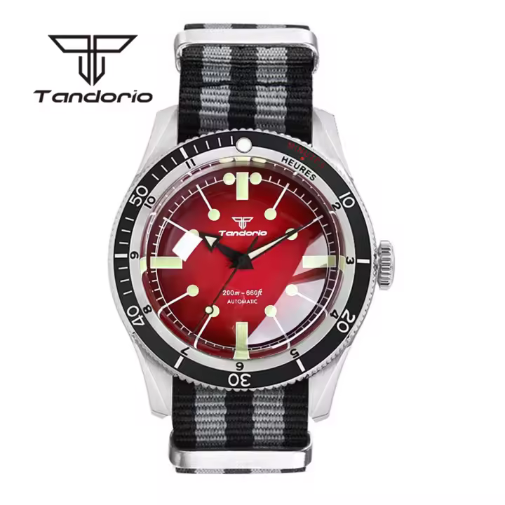 Reloj De Buceo Automático Tandorio 40mm Cristal De Zafiro Domado Acero Inoxidable Luminoso Resistente Al Agua 20BAR Masculino - 1