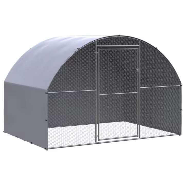 vidaXL Gallinero de Exterior de Acero Galvanizado Jaula Pollos Gallinas Dimensiones 3 x 2 x 2 m, 3 x 4 x 2 m, 3 x 6 x 2 m - 1