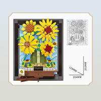 Bloques De Construcción 3D De Pintura De Girasol De Van Gogh Juguete De Artesanía Para Decoración De Hogar Regalo Para Niños Y Adultos - details 4