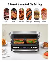 BioloMix Parrilla Eléctrica Rock'n Grill BCG02D 2000W, Placas Desmontables y Aptas para Lavavajillas/Reversibles y Antiadherentes, Sin Humo, Pantalla LCD y Control Digital, Apertura 180º, Placa Superior Flotante - details 6