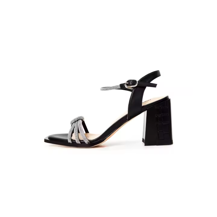 Open Toe Block Heel Sandals Alisa - Black Sandals copy-of-open-toe-leather-block-heel-sandals Cesare Gaspari - 1