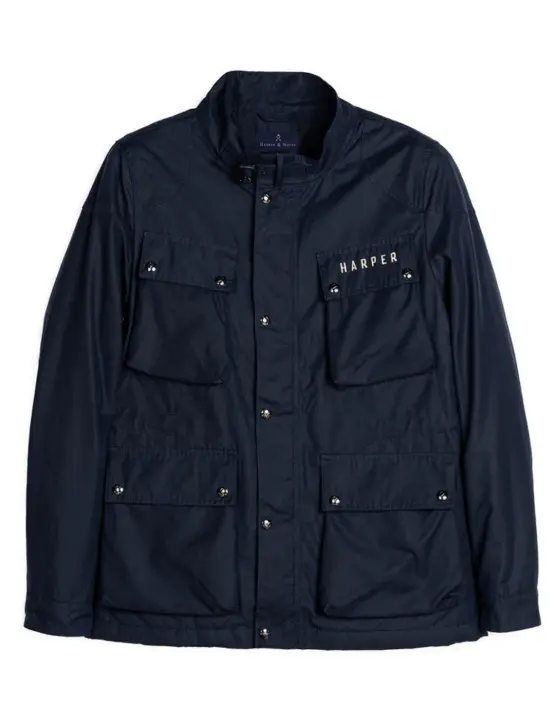 Chaqueta Harper Barbour Bryce azul marino de hombre - 1