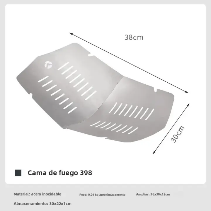 Plataforma De Combustión Plegable CAMPINGMOON Para Acampar Y Barbacoa En Exteriores Plataforma De Carbonización Portátil De Acero Inoxidable Sin Ignición Incluida - 1