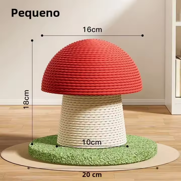 Juguete Para Gatos Durable De Madera Sólida Con Ropa De Sisal Patas De Mushroom Divertido Juego De Afilado De Uñas Y Protección De Muebles Para Gatos Pequeños Y Gatitos - 1