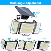 Lámpara Solar Exterior Con Sensor De Movimiento 348LED Luz De Seguridad Impermeable Para Jardín Y Garage Potente Spot Solar Incluido - details 12