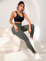 Leggings De Yoga Para Mujer Con Cintura Alta Elástica Y Sin Costuras Tallas Verdaderas Pantalones Deportivos Slim Para Entrenamiento Correr Y Fitness - details 7