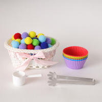 Juego De Aprendizaje Sensorial Montessori Para Niños Juguete De Coloración Y Alineación 78 Piezas Set De Pompom Para Niños De Preescolar Y Jóvenes - details 14