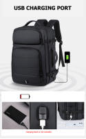 Mochila Expansible de 40L con Puerto de Carga USB Bolsa de Laptop Impermeable Diseño Sólido - details 6