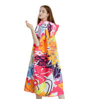 Poncho Toalla Rápida De Secado Microfibra Para Playa Y Natación Robe De Baño Para Adultos Con Capucha Toalla De Natación - details 6