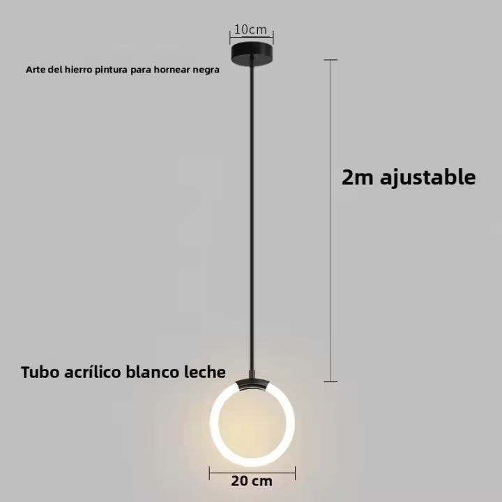Lámpara Colgante Moderna Y Minimalista Nórdica Pequeña Para Mesa De Noche Restaurante Barra Y Estudio Fuente De Luz AC 90-260V Placa De Aluminio - 1