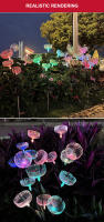 2PCS Luz Decorativa Solar De Jardín RGB Jirafa De Gel Luz De Paisaje Exterior Para Jardín Cepillo De Fibra Óptica De Gradiente - details 4