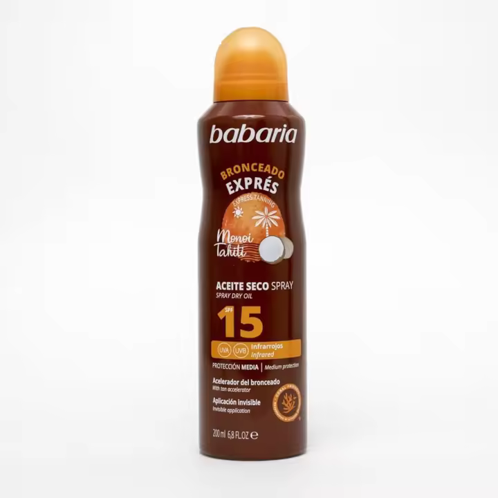 BABARIA BRONCEADO EXPRESS ACEITE SECO SPRAY SPF15 200ML VAPORIZADOR - 1