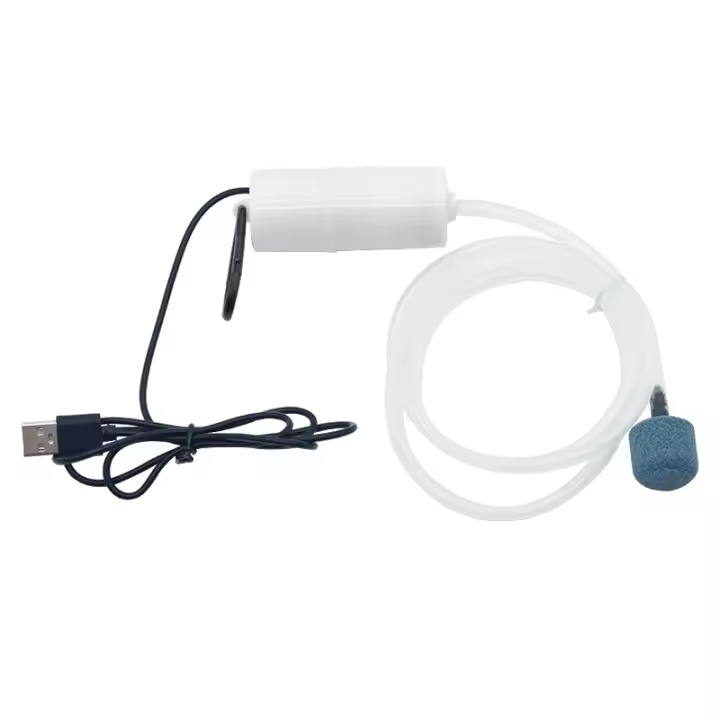 Bomba De Oxígeno Para Acuario USB Silenciosa Compresor De Aire Portátil Mini Pequeño Aerator Accesorios De Acuario 5v 1W Colores Disponibles: Blanco/Negro Verde Rosa - 1