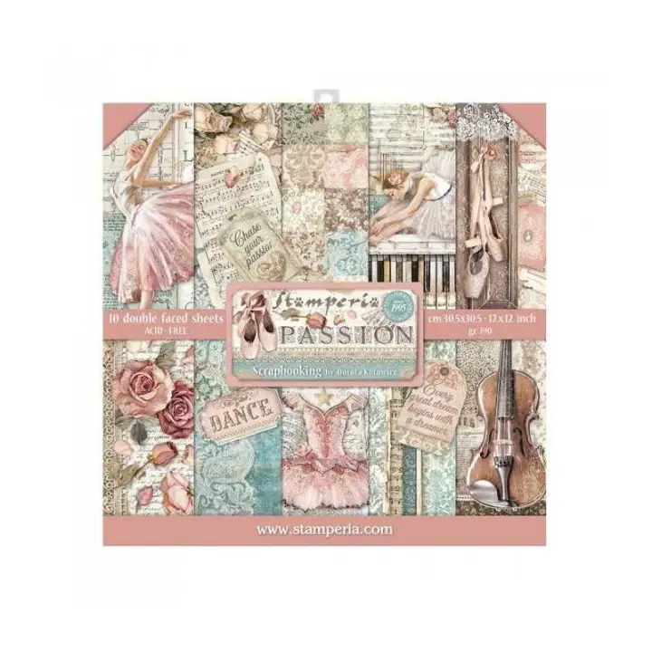 STAMPERIA                           PAPELES SCRAP 10ud 12x12 PASSION - 1
