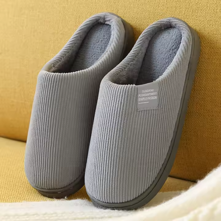 Zapatillas De Casa Para Mujer Y Hombre Suaves Y Gruesas Antideslizantes Térmicas De Peluche Para Invierno Zapatos Interiores - 1