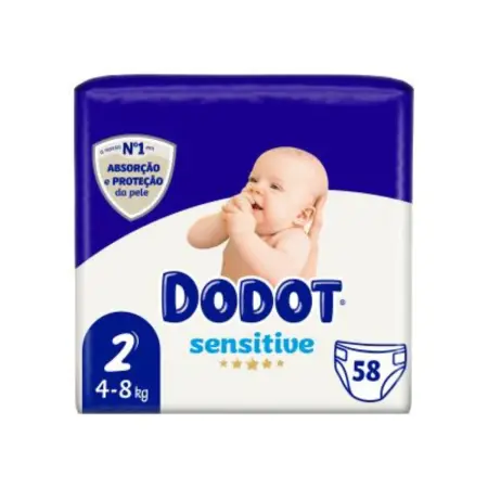 DODOT Sensitive Pañales Talla 2 (4-8kg) 58 Unidades - 1