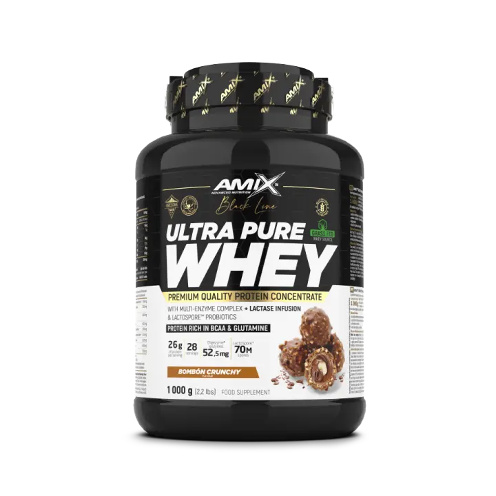 Amix Nutrition  Black Line Ultra Pure Whey 1 kg – Proteína Aislada CFM® Alta Pureza, Rápida Absorción y Digestión - Amix - 1