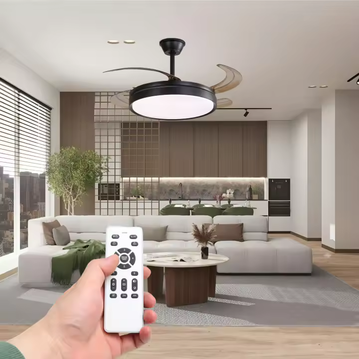 HYBEC - Ventilador de techo con luz LED Regulable, Motor DC Silencioso y 6 Velocidades – Función Inversa Verano/Invierno y Mando a Distancia - 1