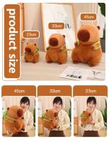 Juguete De Peluche Capybara Lindo Con Mochila De Tortuga Peluche Suave Para Niños Regalo De Cumpleaños O Navidad Animal De Peluche Capibara - details 5