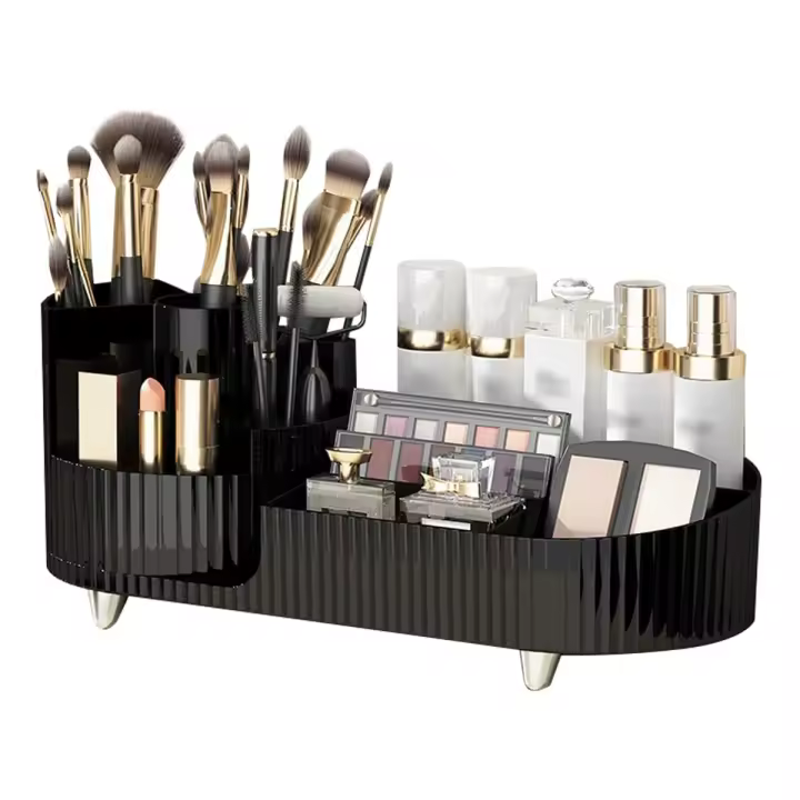 Organizador de Belleza giratorio de 360 °, Caja de almacenamiento de Cosméticos de plástico para inodoro, Baño, Dormitorio - 1