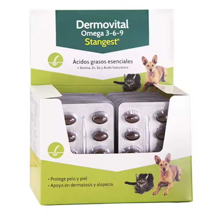 Dermovital Omega 3-6-9 300 cápsulas en blíster suplemento nutricional para perros y gatos STANGEST - 1