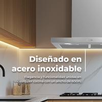 Campana Extractora Decorativa EVVO CE30, 60 cm, Inox, 350 m³/h, 3 Velocidades, Energía B - details 1