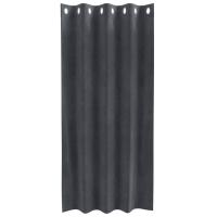 Cortinas Blackout de vidaXL con ojales 2 pcs de terciopelo gris claro - details 2