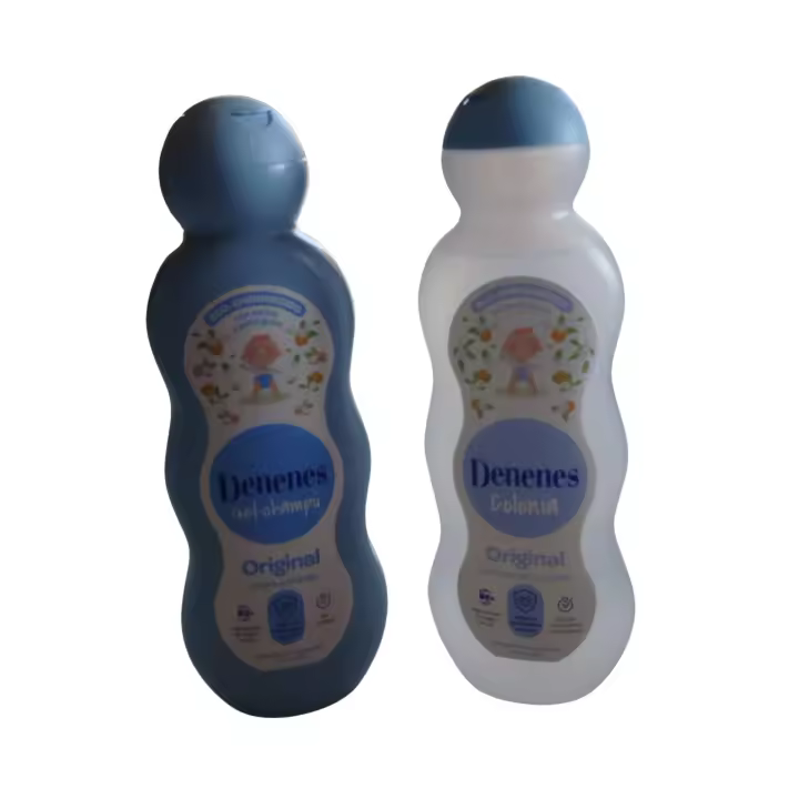 Gel Champú 750 ml y Perfume Infantil Denenes Muy Suave 600 ml: cuidado natural, sin sulfatos, con Karité y Petit Grain. Fórmulas eco-enriquecidas para piel sensible. Fragancia unisex suave, testado dermatológicamente. Ideal para el cuidado bebés y niños. - 1