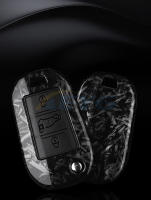 Carcasa De Llave De Coche En Fibra De Carbono ABS Para Peugeot 208 308 T9 508 2008 Citroen C4 Opel Corsa Crossland X Auto - details 2