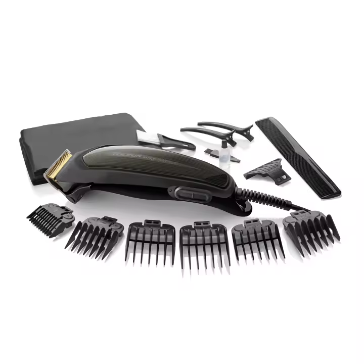 Taurus - Cortapelos Mithos Avant Plus, Cuchillas de Titanio, Maquina de Cortar el Pelo, Incluye 5 Peines Guía y Accesorios - 1