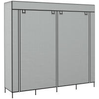 HOMCOM Armario de Tela para Dormitorio Armario Portátil con 10 Compartimentos 2 Rieles Colgantes y 4 Cajones de Tela 166x42,5x169,5 cm Gris Oscuro - details 0