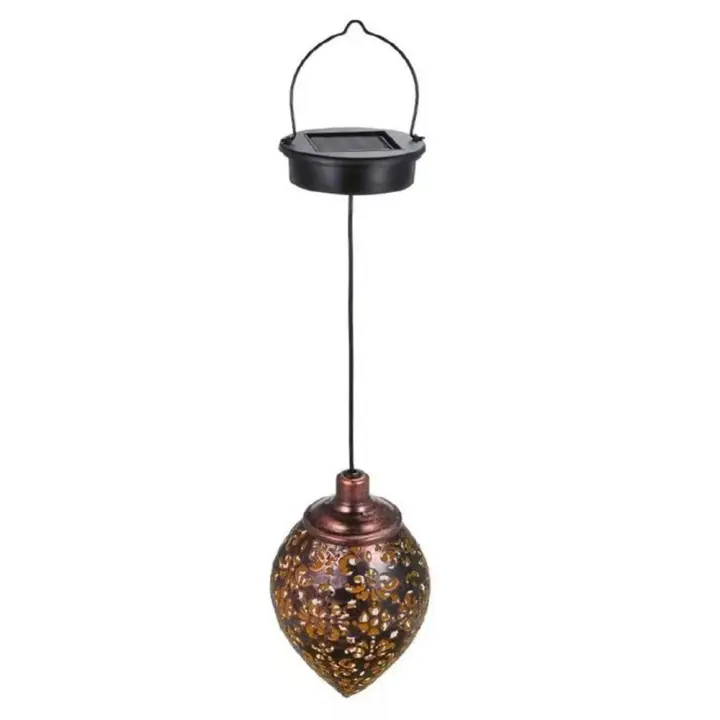 Lámpara solar colgante LED para jardín, lámpara de metal resistente al agua - 1