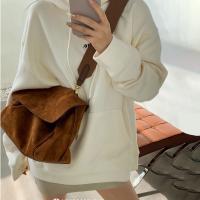 Bolso De Hombro Para Mujer En Cuero Nubuck PU Con Correa Ancha Estilo Vintage Gran Capacidad Bolso Cruzado Diseñador Tote Bag - details 3