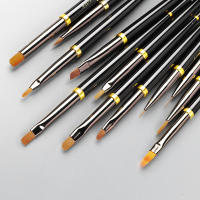 Cepillo De Arte De Uñas Negro Para Manicura Acrílica UV Extensión De Gel Cepillo De Pintura Y Dibujo De Polvo De Uñas - details 15