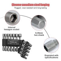 Juego De Adaptadores De Destornillador Y Juego De Juntas De Enchufe 5mm-13mm Herramientas De Reparación De Coche Accesorios De Herramienta Eléctrica De Acero Cr-V - details 7