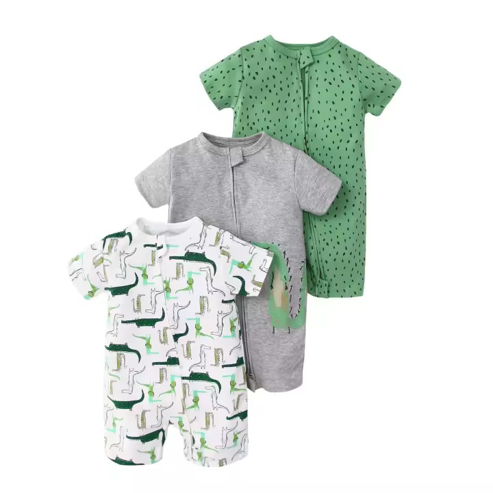 Zenyth Mono de Verano para Bebe, de manga Corte, Con Cremallera de Doble Cabeza, para gatar, para recién Nacido, Caja de regalo - 1