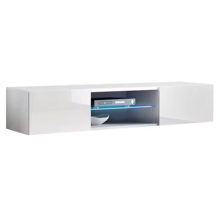 MB Muebles Bonitos - Mueble TV Colgante, LED, Ancho 160cm, Más Colores, Acabado Brillo, Modelo Tibi - 1
