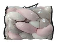 Trenza Protectora para Cuna ROSA GRIS Extrasuave Tacto Aterciopelado Gamberritos 🌸👶- Seguridad y Confort para tu Bebé, Chichonera Trenza Decorativa Antivuelco Reductora, 1.5m  🌸👶Hecho en España - details 3