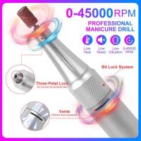 Máquina De Uñas Eléctrica Recargable 45000RPM Con Conector USB Set De Perforadora Para Manicura Borrador De Esmalte Bajo Ruido - details 10