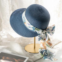 Sombrero De Sol Para Mujer Grande Con Hojas Y Lazo Protección Solar Y Sombra De Vacaciones De Verano Para La Playa - details 4