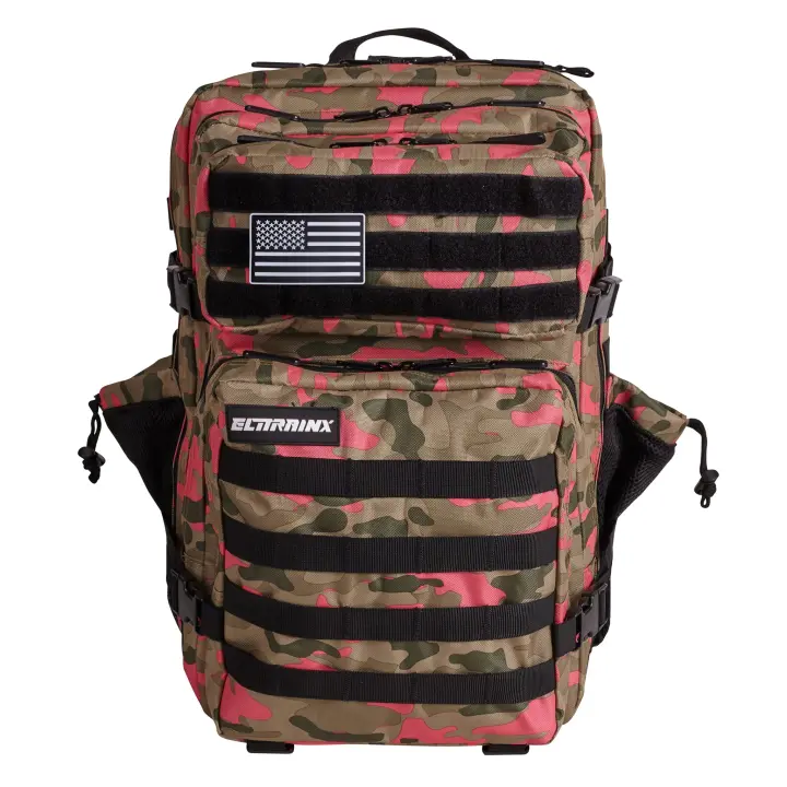ELITRAINX Mochila Táctica 45L con compartimento para comida Rosa Camuflaje - 1