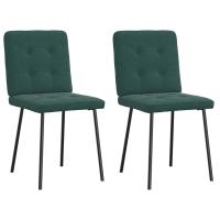 vidaXL Sillas de comedor 2 unidades terciopelo en color Gris oscuro/Amarillo/Crema y más | cómodas modernas ergonómicas para comedor cocina salón hogar - details 7