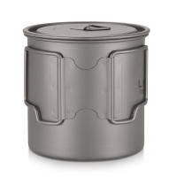 Lixada Taza De Acero Titánico Ultraligera Para Exteriores Con Manija Plegable 300/350/550/650ml Para Camping Y Picnics - details 9